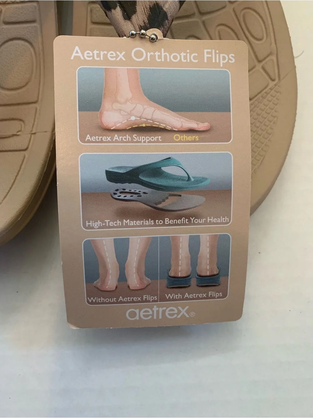 Aetrex Orthotic Flips Sandals in Leopard Print Women’s Size 9 NWT - Picture 4 of 7